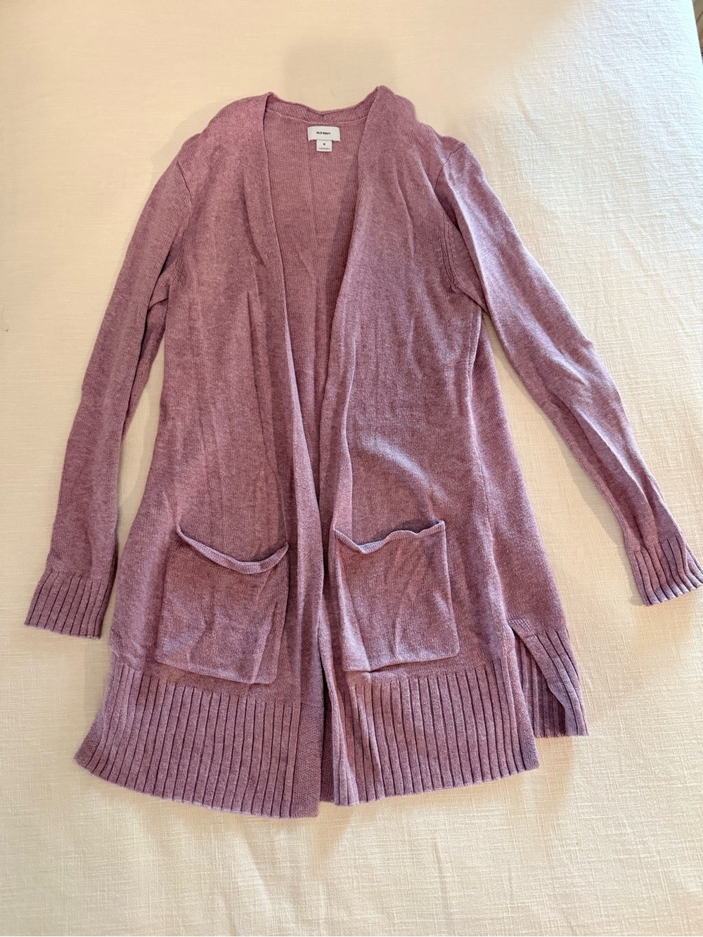 Old Navy Dusty Rose Open-Front Cardigan with Pockets